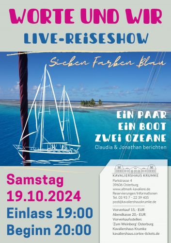 Tickets für LIVE-REISESHOW | Sieben Farben Blau am 19.10.2024 - Karten kaufen